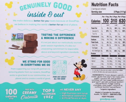 Goodpop® Dairy Free Mickey Mouse Fudge N' Vanilla Pops Perspective: back