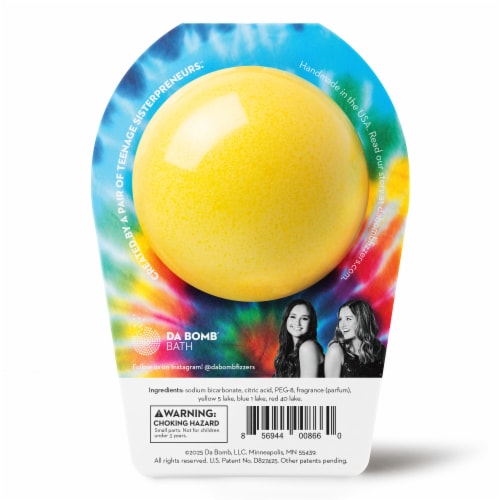 Da Bomb® Tie-Dye Bomb™ Yellow Full Size Bath Bomb Perspective: back