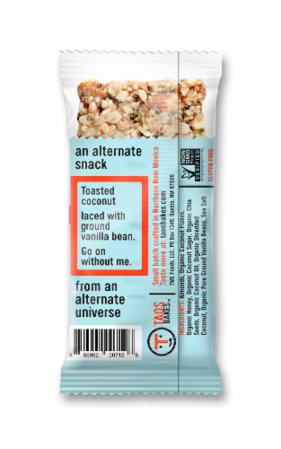 Taos Bakes™ Toasted Coconit & Vanilla Bean Bar Perspective: back