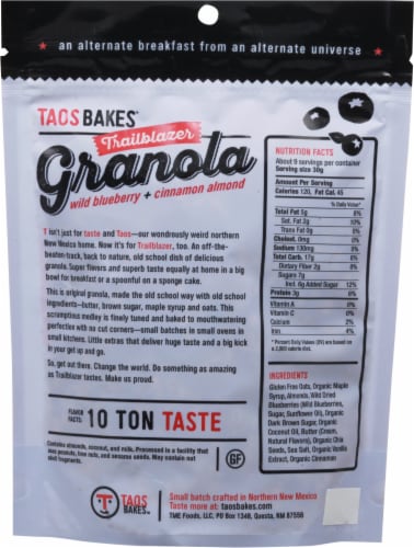 Taos Bakes™ Trailblazer Wild Blueberry + Cinnamon Almond Granola Perspective: back