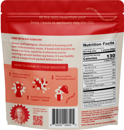 Blender Bombs Peanut Butter Blast Smoothie Booster Perspective: back