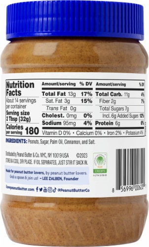 Peanut Butter & Co.® Gluten Free Cinnamon Blended Natural Peanut Butter Perspective: back