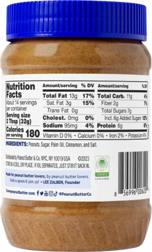 Peanut Butter & Co® 100% Natural Peanut Butter Blended with Cinnamon Perspective: back