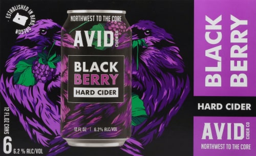 Avid Cider Co. Blackberry Hard Cider Perspective: back