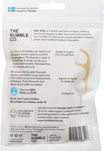 The Humble Co. Mint Floss Picks Perspective: back