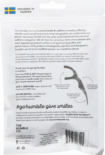 The Humble Co.® Mint and Charcoal Infused Floss Picks Perspective: back