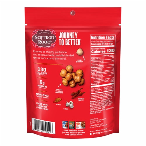 Saffron Road Chipotle Gluten-Free Crunchy Chickpeas Perspective: back