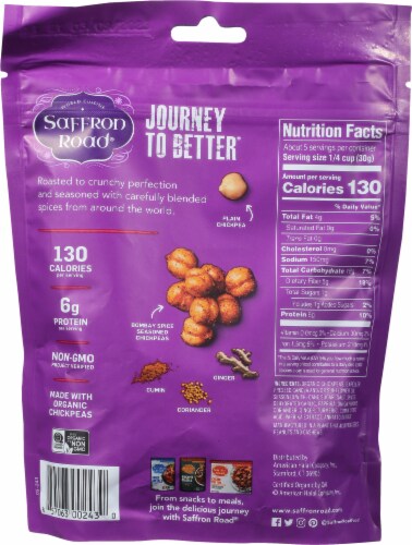 Saffron Road Bombay Spice Gluten-Free Crunchy Chickpeas Perspective: back