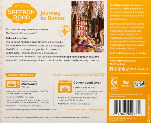 Saffron Road Vegan Coconut Cauliflower Curry Perspective: back