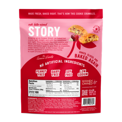 Cooper Street® White Chocolate Cherry Twice Baked Cookies Perspective: back