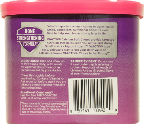 Viactiv Calcium Plus D Milk Chocolate Soft Chews Perspective: back