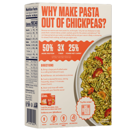 Banza® Chickpea Rotini Pasta Perspective: back