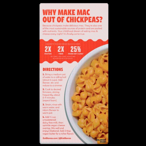 Banza® Shells + Vegan Cheddar Plant-Based Chickpea Pasta Mac Perspective: back