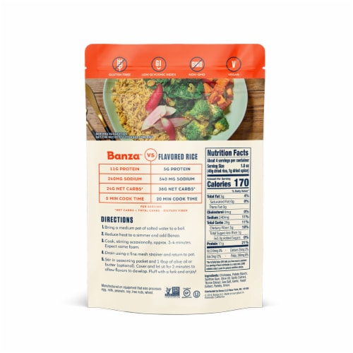 Banza™ Garlic Olive Oil Chickpea Rice Perspective: back