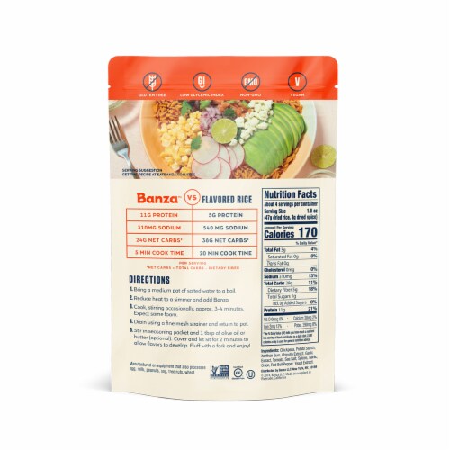 Banza™ Chipotle Tomato Chickpea Rice Perspective: back