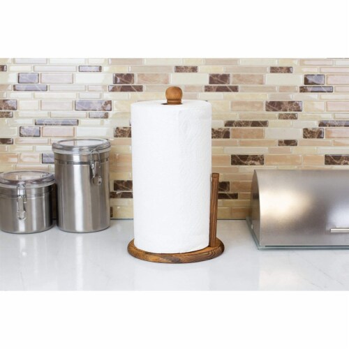 Rustic Collection Paper Towel Holder with Easy-Tear Arm Perspective: back