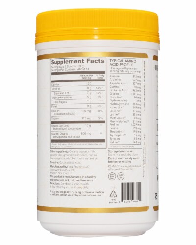 Vital Proteins Madagascar Vanilla Collagen Latte Supplement Perspective: back