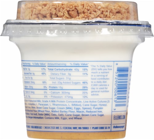 Ellenos® Pumpkin Pie Greek Yogurt Cup Perspective: back