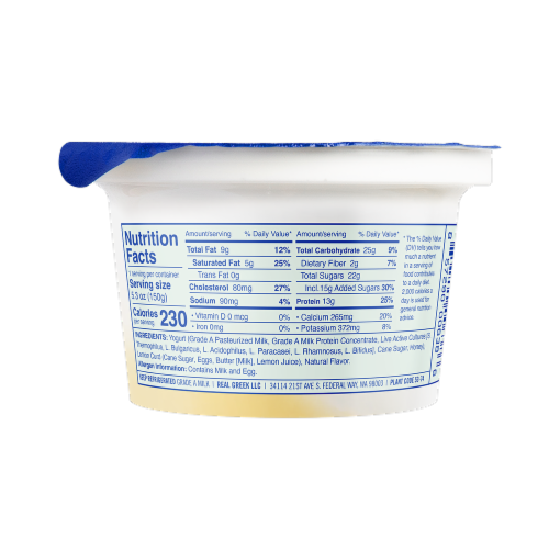 Ellenos® Lemon Curd Delightfully Creamy Greek Yogurt Cup Perspective: back