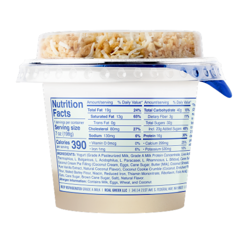Ellenos® Coconut Cream Real Greek Yogurt Perspective: back