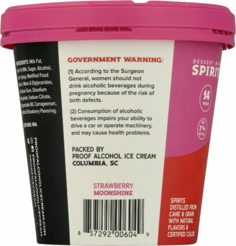 PROOF® Alcohol Ice Cream Strawberry Moonshine Ice Cream Perspective: back