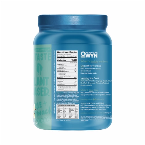 OWYN Smooth Vanilla Plant Protein Perspective: back