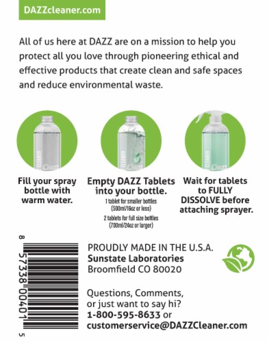 Dazz® All Purpose Cleaner Lemon Guava Refill Tablets Perspective: back