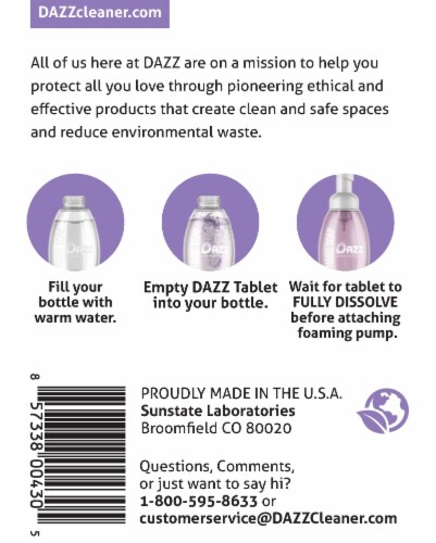 Dazz® Cleaners - Hand Soap Foam Refill Kit 4 Count (Pack of 12) Perspective: back