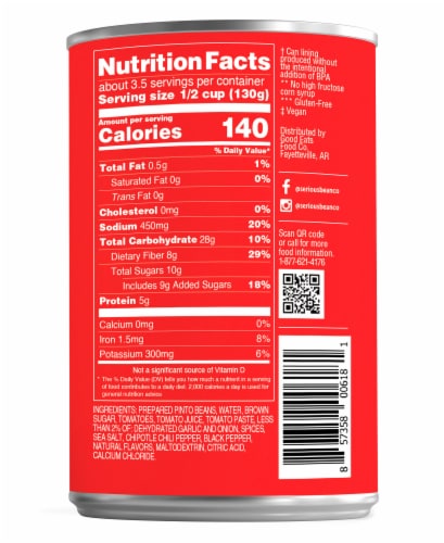 Serious Bean Co.® Chipotle Pinto Beans Perspective: back