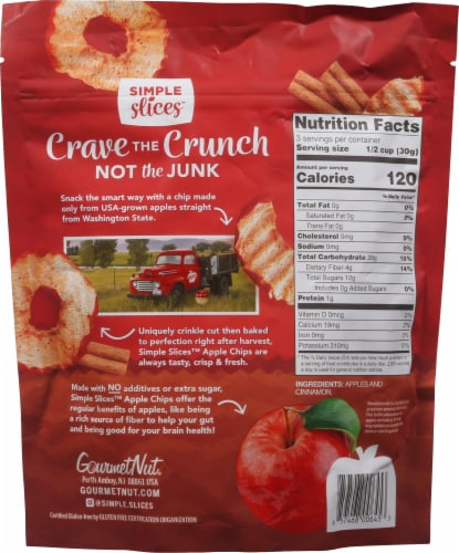 Gourmet Nut® Simple Slices™ Cinnamon Red Apple Chips Perspective: back