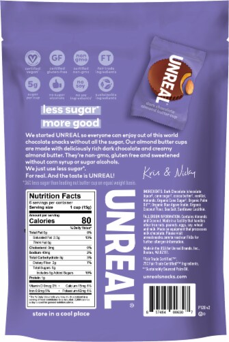 Unreal® Dark Chocolate Almond Butter Cups Perspective: back