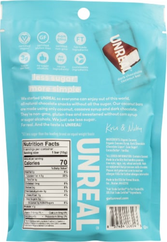 Unreal® Dark Chocolate Coconut Bars Perspective: back