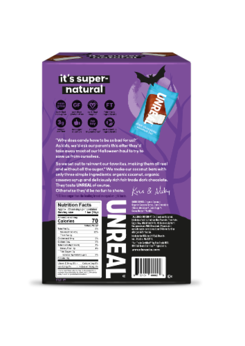 Unreal® Halloween Dark Chocolate Coconut Bars Perspective: back