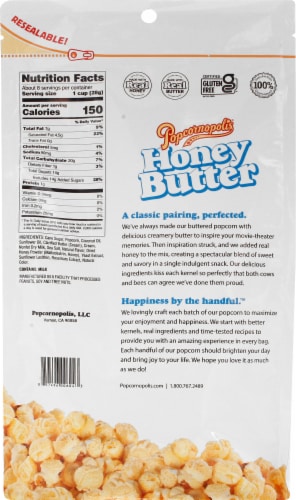 Popcornopolis® Honey Butter Popcorn Perspective: back
