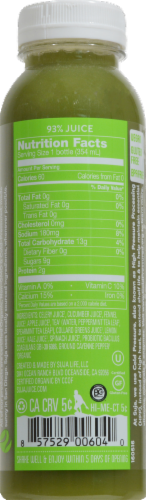 Suja Organic Radiant Probiotic Green Vegetables Juice Drink Perspective: back