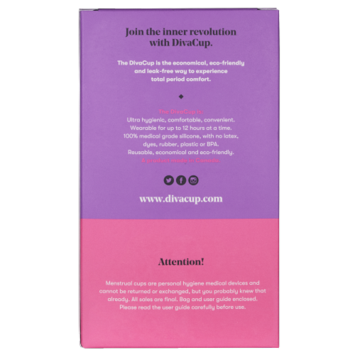 The DivaCup® Model 1 Menstrual Cup Perspective: back