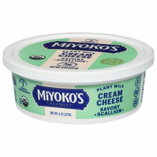 Miyoko's Creamery Plant Milk Savory Scallion Cream Cheese Perspective: back