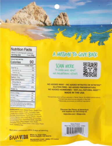 Baja Jerky Salsa Fresca Beef Jerky Perspective: back