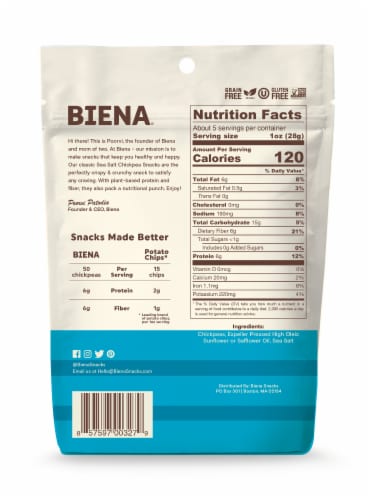 Biena® Sea Salt Chickpea Snacks