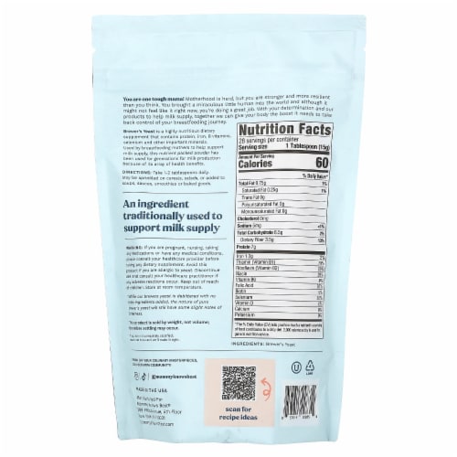 Mommy Knows Best® Gluten-Free Brewer's Yeast Powder Lactation Supplement Perspective: back