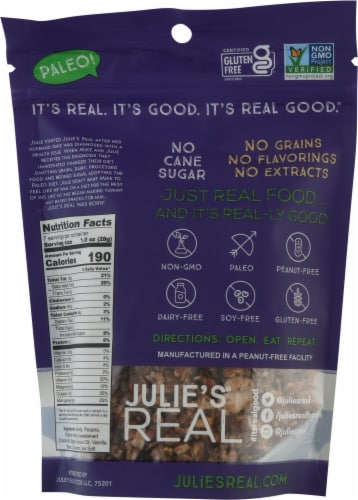 Julies Real Grain Free Granola Cinnamon Vanilla Bean Perspective: back