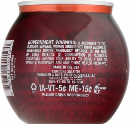 BuzzBallz Chillers Cranberry Chiller Ready to Drink Cocktail Single Can Perspective: back