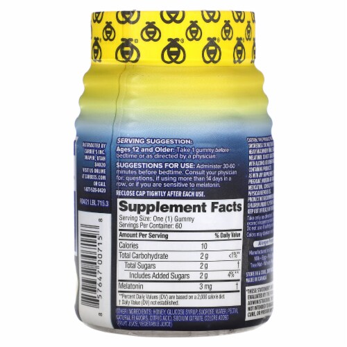 Zarbee’s Naturals Natural Mixed Fruit Flavor Sleep with Melatonin Gummies Perspective: back