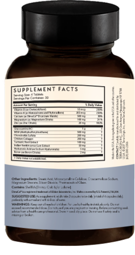 Terra Origin Healthy Joint & Bone Tablets Perspective: back