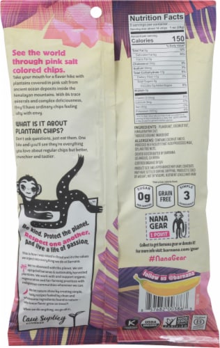 Barnana® Organic Ridged Himalayan Pink Sea Salt Plantain Chips Perspective: back