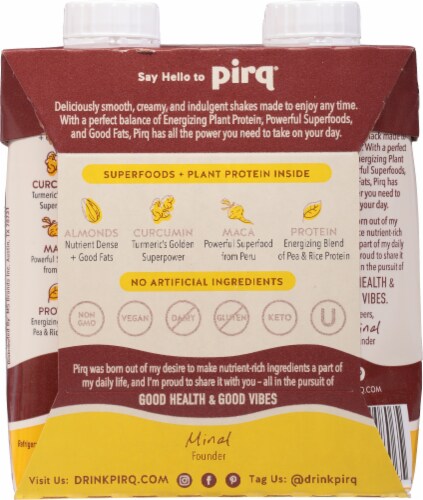 Pirq® Decadent Chocolate Plant-Based Protein Shake Perspective: back