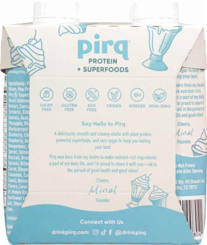 Pirq® Golden Vanilla Plant-Based Protein Shake Perspective: back