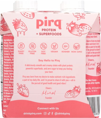 Pirq Strawberry Protein Shake Perspective: back