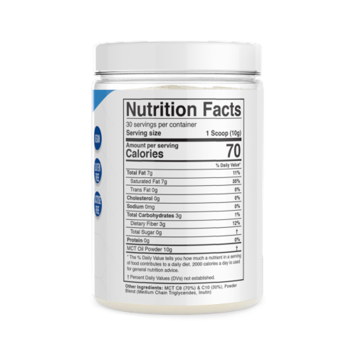 Divine Health Keto Zone Unflavored MCT Oil Protein Powder Perspective: back