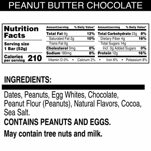 RXBAR Peanut Butter Chocolate Protein Bar Perspective: back